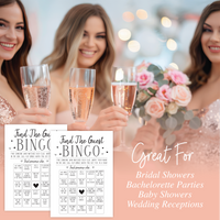 Your Main Event Prints Find The Guest Bingo Game for Bridal Shower, Baby Shower, and Bachelorette Parties - 50 Game Cards Included