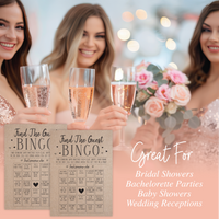 Your Main Event Prints Bridal Shower Game ? Find The Guest Bingo, Fun Activities in Kraft Minimalist Style, 50 Cards