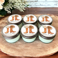 Country Western Boots Wedding Bridal Shower Candle Favors