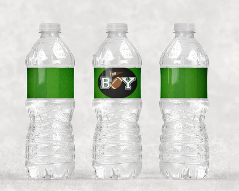 Boy Football Bottle Wraps, 25 Sports Water Bottle Labels Boy Party Decoration Favors - Your Main Event