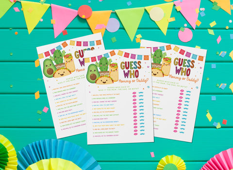 Fiesta Taco Baby Shower Guess Who Game - Your Main Event