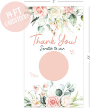 50 Floral Blush Blank Gift Certificate Scratch Off Cards Vouchers for Holiday, Christmas, Birthday, Small Business, Restaurant, Spa Beauty Makeup Hair Salon, Wedding Bridal, Baby Shower Favors Games - Your Main Event