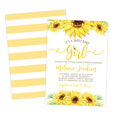 Sunflower Baby Shower Invitation It's a Girl - Your Main Event