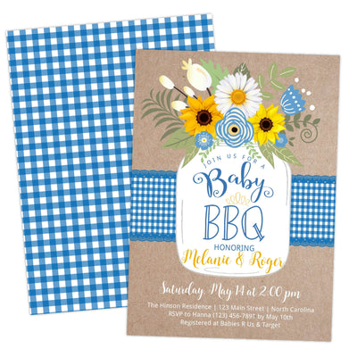 Blue BabyQ BBQ Baby Shower Invitation - Your Main Event