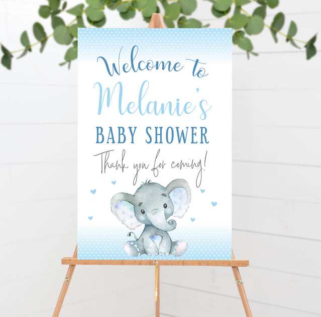 Baby Shower Welcome Sign, Eucalyptus Pink, Blue, Neutral