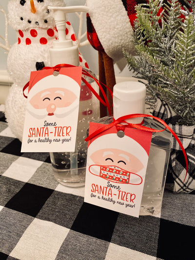 FREE Santa-Tizer Printable Hand Sanitizer Easy Christmas Gift Idea