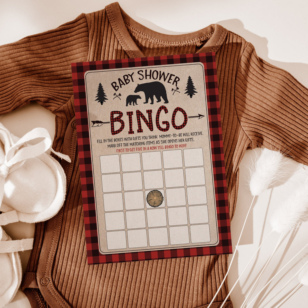 Lumberjack Boy Baby Shower Games, Bingo, Find The Guest, The Price Is Right, Who Knows Mommy Best, 25 games each