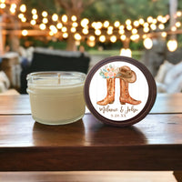 Country Western Boots Wedding Bridal Shower Candle Favors