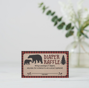 Lumberjack Baby Shower Diaper Raffle Card Bear - Your Main Event