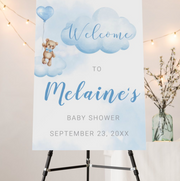 Can Barely Wait Blue Baby Shower Welcome Sign - Your Main Event