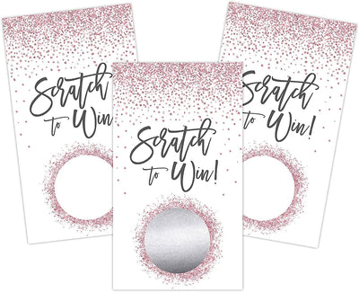 Pink Blank Gift Certificate Scratch Off Cards Vouchers for Holiday, Christmas, Birthday, Small Business, Restaurant, Spa Beauty Makeup Hair Salon, Wedding Bridal, Baby Shower Favors Games - Your Main Event