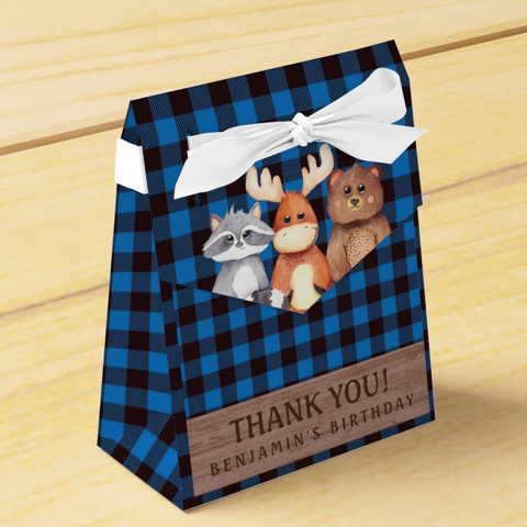Woodland Lumberjack Birthday Party Favor Boxes - Your Main Event