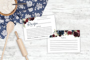 50 Navy Burgundy Double Sided Recipe Cards for Wedding, Floral Response Cards, Reply Cards Perfect for Bridal Shower, Rehearsal Dinner, Engagement Party, Baby Shower or any Special Occasion - Your Main Event
