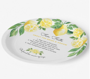 Fun Facts Lemon Bridal Shower Paper Plates - Your Main Event