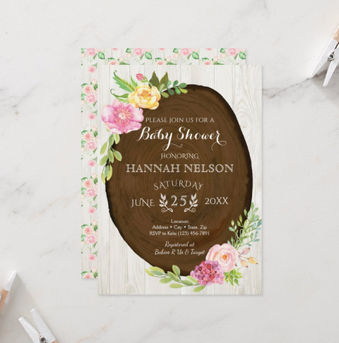 Floral Baby Shower Invitation Woodland Watercolor - Your Main Event