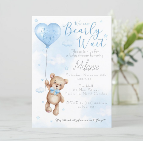 Can Bearly Wait Baby Shower Invitation - Your Main Event