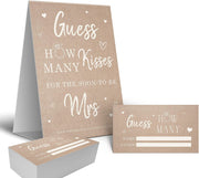 Kraft How Many Kisses Game Sign, Guess how many, and Cards Great For Bridal Showers and Weddings. - Your Main Event