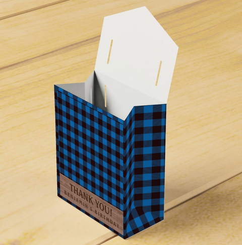Woodland Lumberjack Birthday Party Favor Boxes - Your Main Event