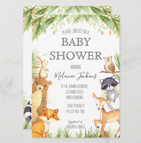 Woodland Baby Shower Invitation - Your Main Event