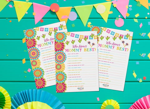 Fiesta Taco Baby Shower Game Who Knows Mommy Best - Your Main Event