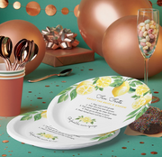 Fun Facts Lemon Bridal Shower Paper Plates - Your Main Event