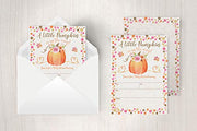 Pumpkin Fall Baby Shower Invitations, Pumpkin Baby Shower Invitation, Girl Fall Shower Invite, Little Pumpkin, Autumn Floral Baby Shower, Gender Reveal Party, 20 Fill in Style with Envelopes - Your Main Event