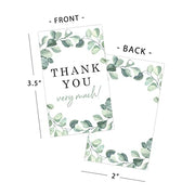 Eucalyptus Thank You Favor Tags, Perfect for Bridal Showers, Weddings, Baby Showers, Birthdays or Special Events, 50 Count - Your Main Event