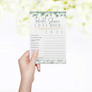 Bridal Shower Games (Set of 6 Fun Activities for 25 Guests), Greenery Floral Eucalyptus Theme - Your Main Event