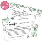 50 Eucalyptus Double Sided Recipe Cards for Wedding, Greenery Response Cards, Reply Cards Perfect for Bridal Shower, Rehearsal Dinner, Engagement Party, Baby Shower or any Special Occasion - Your Main Event
