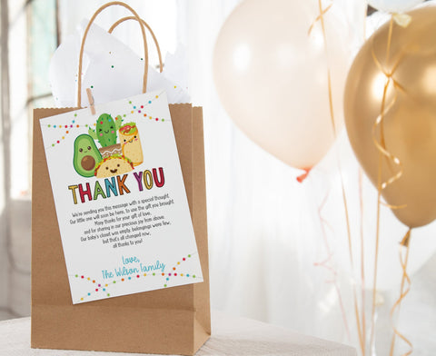 Fiesta Taco Bout A Baby Shower Thank You Card, DIY Instant Download Template - Your Main Event