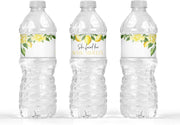 Lemon Themed Wedding Bridal Shower Bottle Wraps, 25 Lemon, She Found Her Main Squeeze Water Bottle Labels Decoration Favors - Your Main Event