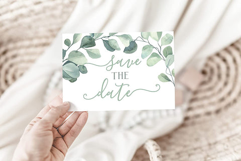 Eucalyptus Save The Date Postcard - Your Main Event