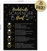 25 Bachelorette Scavenger Hunt Party Games, Drinking Game and Dares, Fun Novelty Cards for Girls Night Out - Your Main Event