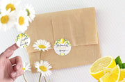 50 Lemon Themed Favor Stickers, She Found Her Main Squeeze, Love Laughter and Happily Ever After, 2" Round Stickers, 25 of Each Design - Your Main Event
