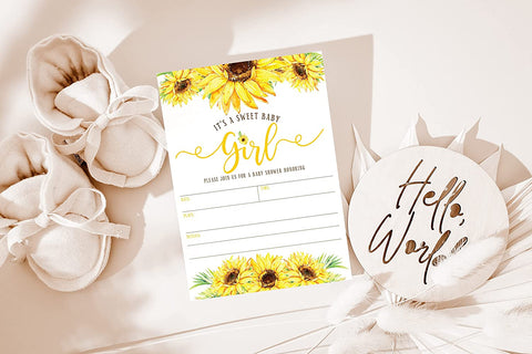 Sunflower Baby Shower Invitation It's a Girl - Your Main Event