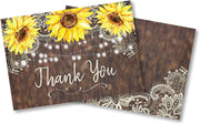 Country Lace and Sunflower Thank You Cards, Rustic Elegant for Wedding Rehearsal Dinner, Bridal Shower, Engagement, Birthday, Bachelorette Party, Baby Shower, Reception, Anniversary, Housewarming - Your Main Event