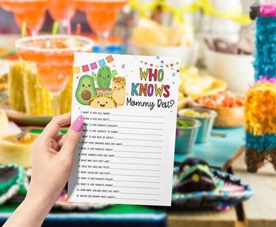 Fiesta Taco Baby Shower Game Who Knows Mommy Best - Your Main Event