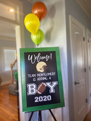 Football Sports Baby Shower Welcome Poster Sign Printable - Your Main Event
