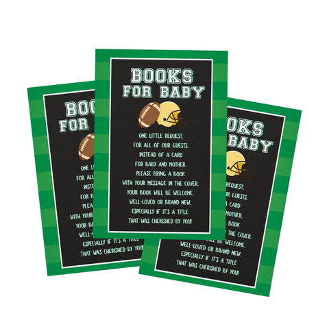 Football Tailgate Baby Shower Book Request Cards - Your Main Event