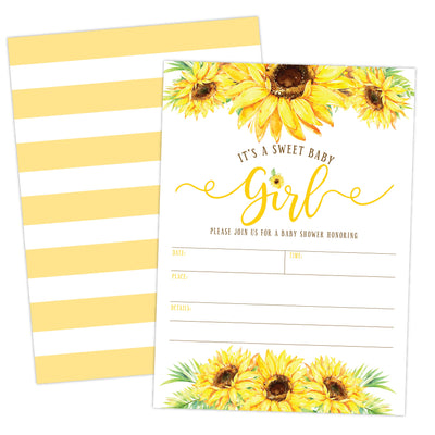 Sunflower Baby Shower Amazon Template - Your Main Event