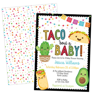 Fiesta Taco Bout A Baby Shower Invitation, Drive By Virtual Zoom Evite Invite, DIY Instant Download Template - Your Main Event