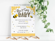 Mom To Bee Baby Shower Don't Say Baby Clothespin Game Digital File Printable Download - Your Main Event