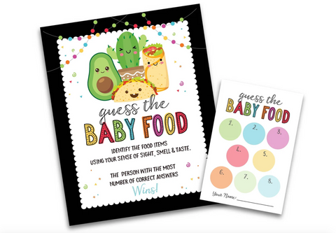 Fiesta Taco Baby Shower Guess The Baby Food Game - Your Main Event