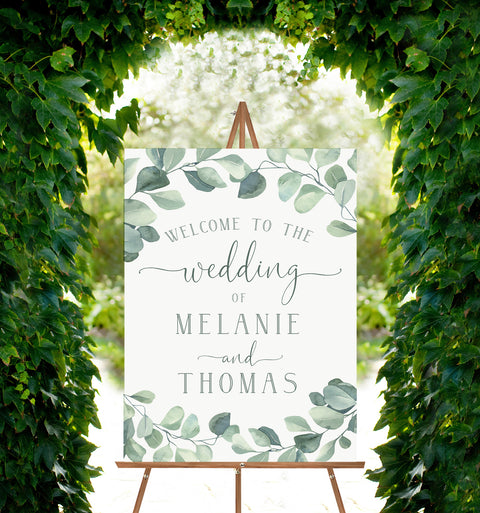 Eucalyptus Wedding Welcome Sign - Your Main Event