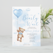 Bear Baby Shower Invitations with Book Request and Diaper Raffle Card, We Can Bearly Wait Teddy, Forest Animal, Baby Sprinkle, 20 Fill in Invites - Your Main Event