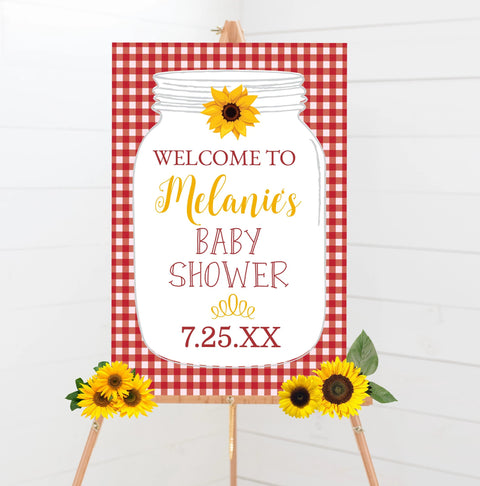 Red BBQ Baby Shower Welcome Poster Sign Printable - Your Main Event