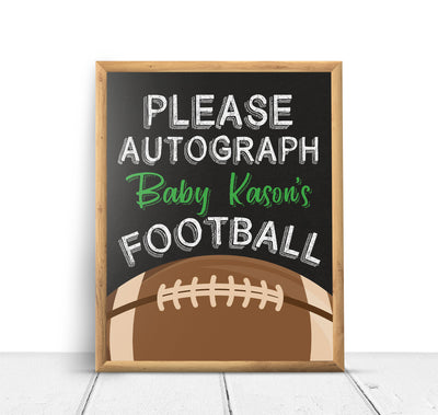 Football Sports Autograph Baby Shower Poster Sign Printable - Your Main Event