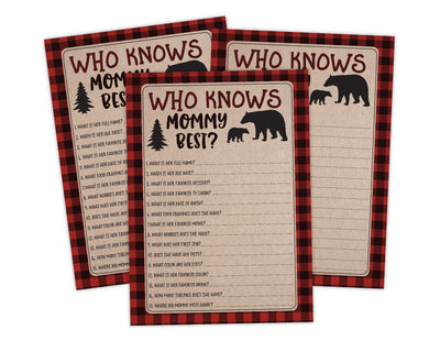 Who Knows Mommy Lumberjack Lumber Jack Baby Shower Game Instant Download, Ideas For Boy Baby Shower - Your Main Event