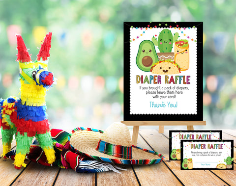 Fiesta Taco Bout A Baby Baby Shower Diaper Raffle Cards - Your Main Event