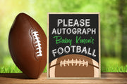 Football Sports Autograph Baby Shower Poster Sign Printable - Your Main Event
